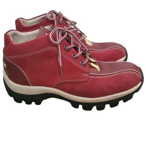 Perry Ellis America Women's Dimension Lea Nubuck Lace-Up Ankle Boots Cherry 8.5 - Picture 3 of 9